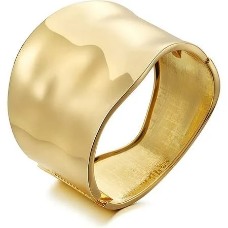 accessory Women's Chunky Gold Hinge Bangle Bracelet Walmart - linlianhang $10.03
