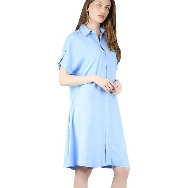 dress Women's Linen Short Sleeve Button Front Shirt Dress Kohl's $40.99