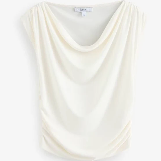 top Women's Next Ecru Sleeveless Drape Top Next USA $44