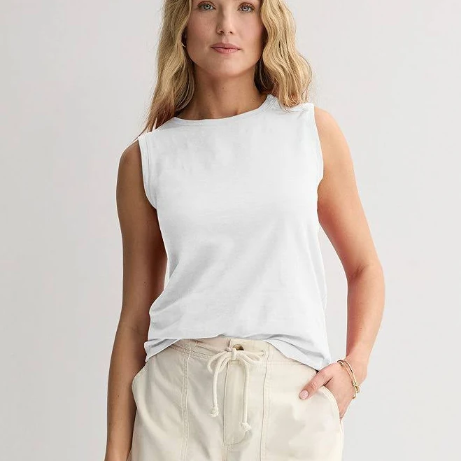 top Women's Sonoma Goods For Life Everyday Crewneck Tank Top, Size: Large, Vital White Kohl's $7.49