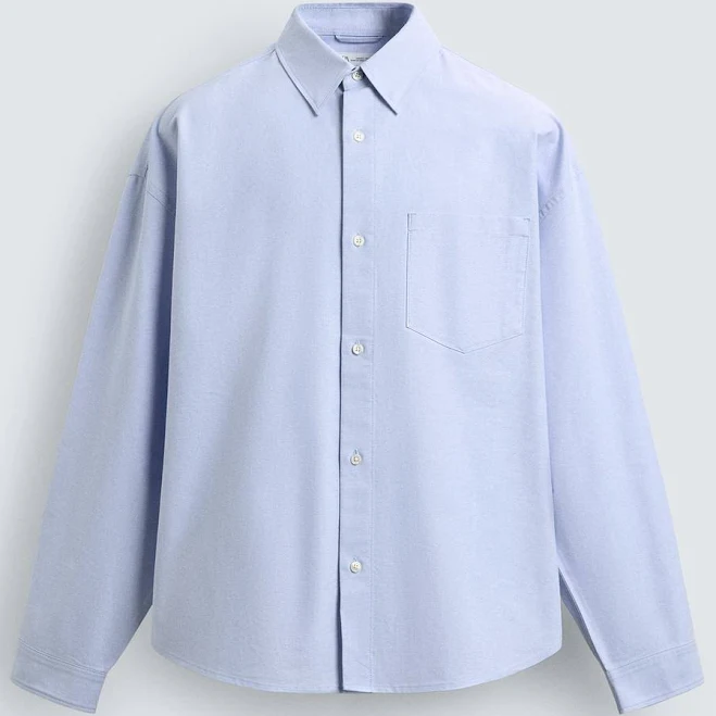outerwear Zara Men's Oversized Oxford Shirt Zara USA $59.9