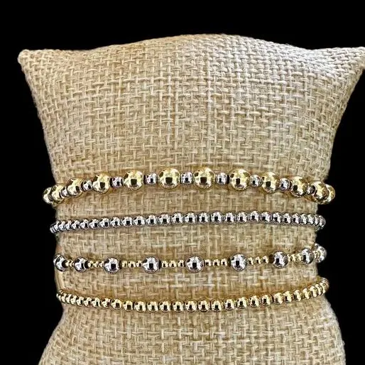 4 Piece Mixed Metal Bracelet Stack
