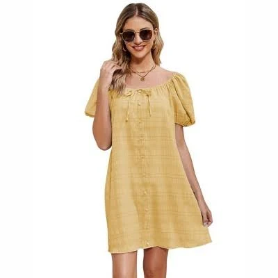 Clearlove Women's Back Bow Tie Mini Dress