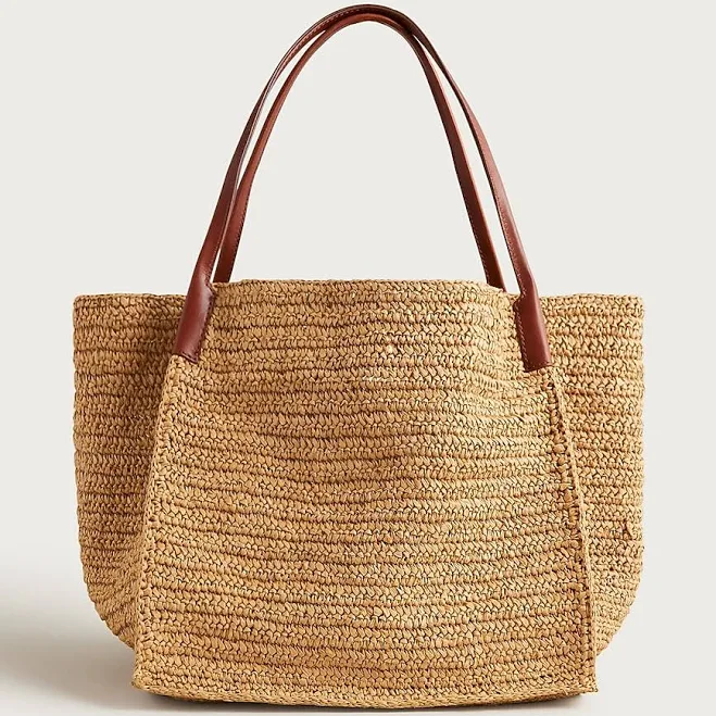J.Crew Women's Large Handknotted Packable Tote Bag