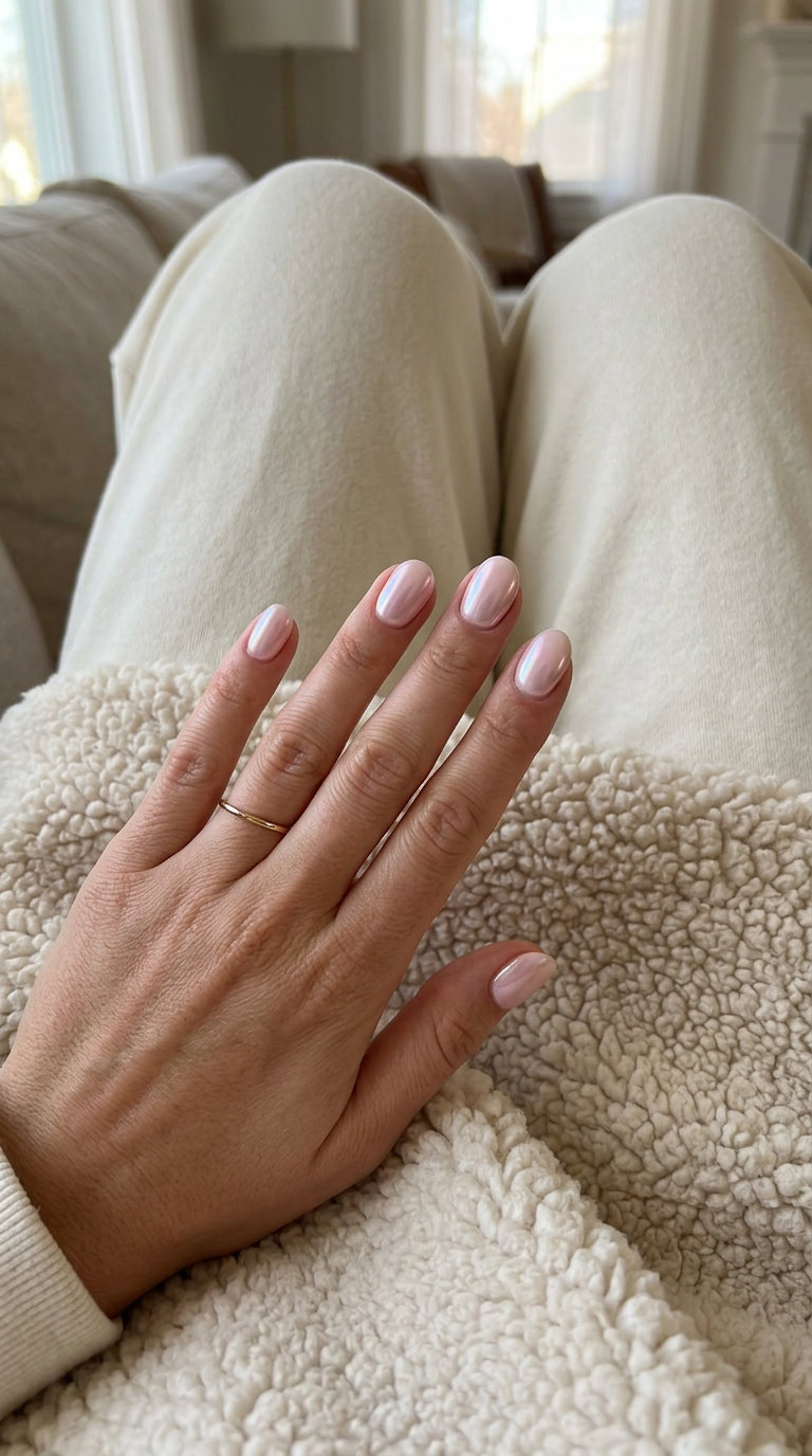 Glazed Donut Pink Nails 2026 Short oval summer nails 2026: Glazed Donut Pink for date night, wedding guest, everyday glam.