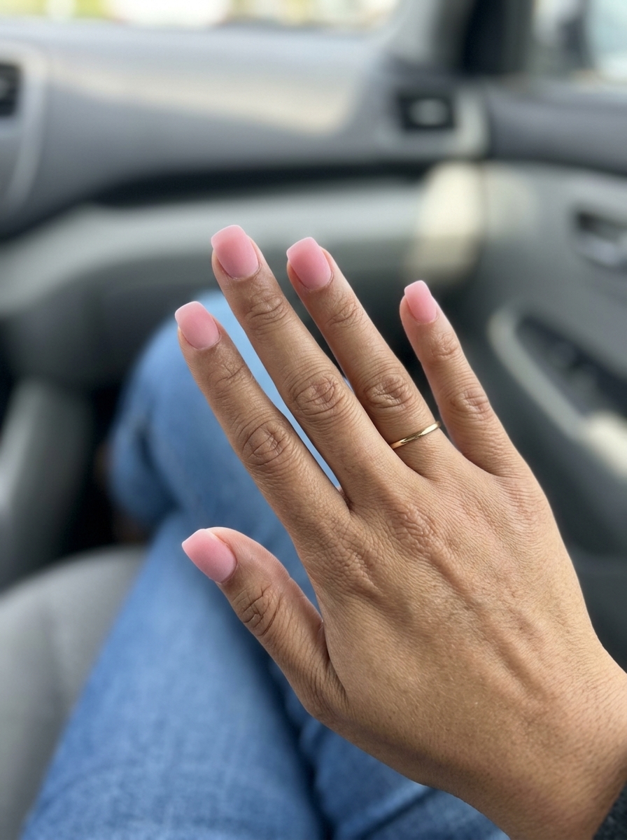 Velvet pink matte dip nails for summer dip nails 2026, elegant for daily wear and casual chic occasions.