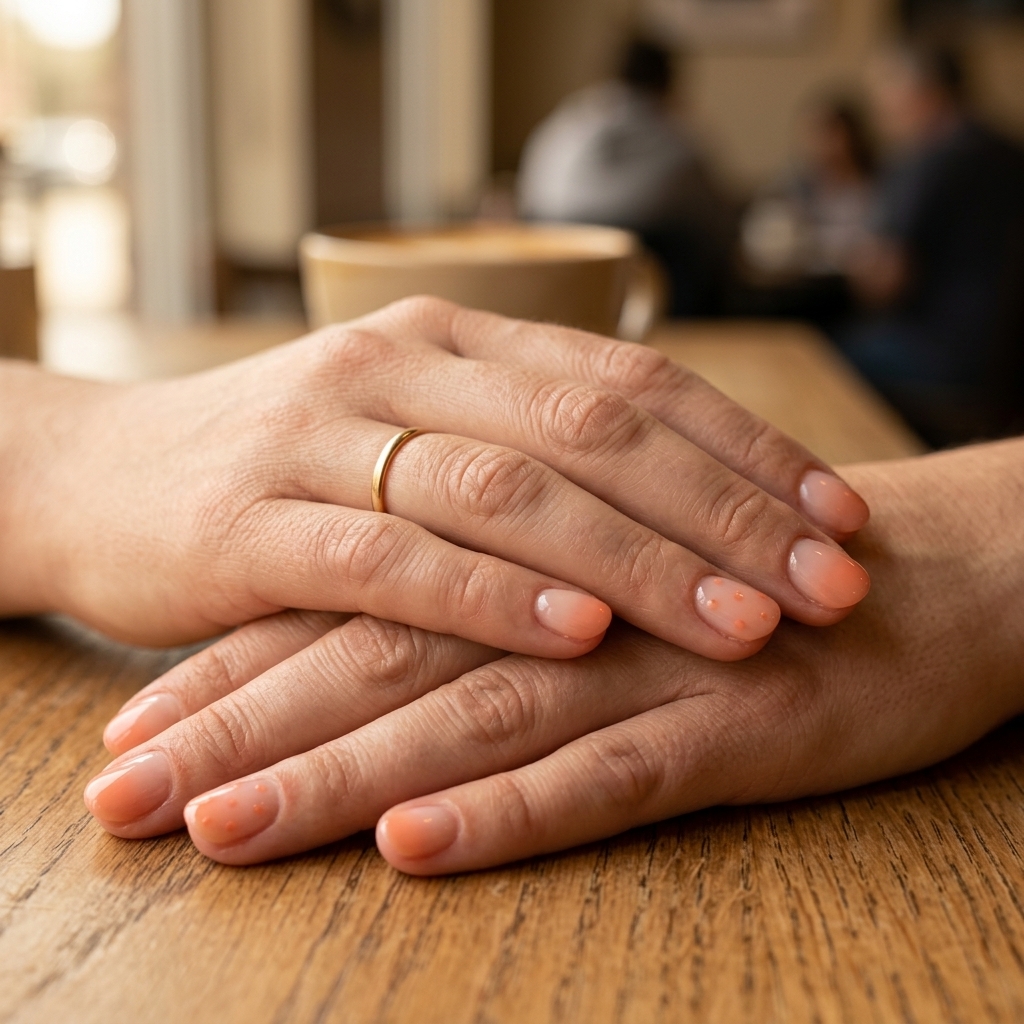 Summer Peach Nails 2026: Sheer Jelly French Effortless summer peach nails 2026 featuring sheer jelly French tips for casual wear and summer vacation.