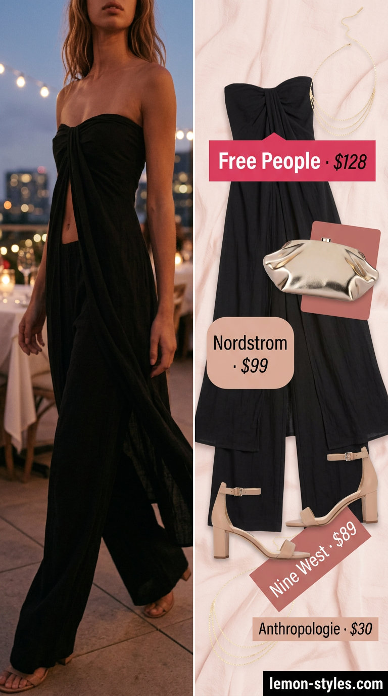 Blush pink maxi dress for romantic summer sunset dinner outfits 2026. Elegant date night style.