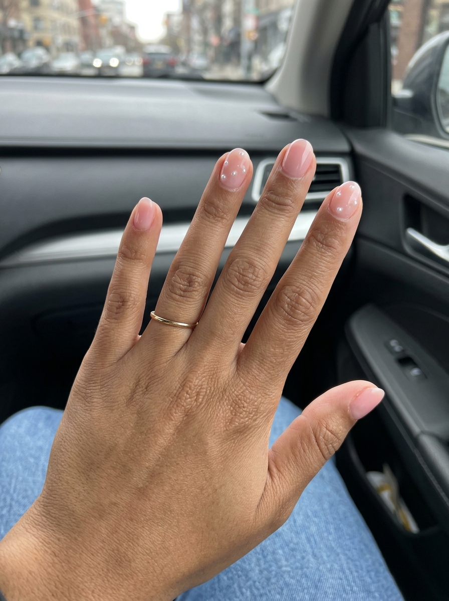 Pearl Blush Oval Nails 2026 | Romantic Wedding Delicate pearl blush oval nails for summer wedding 2026. Romantic, feminine bridal shower style.