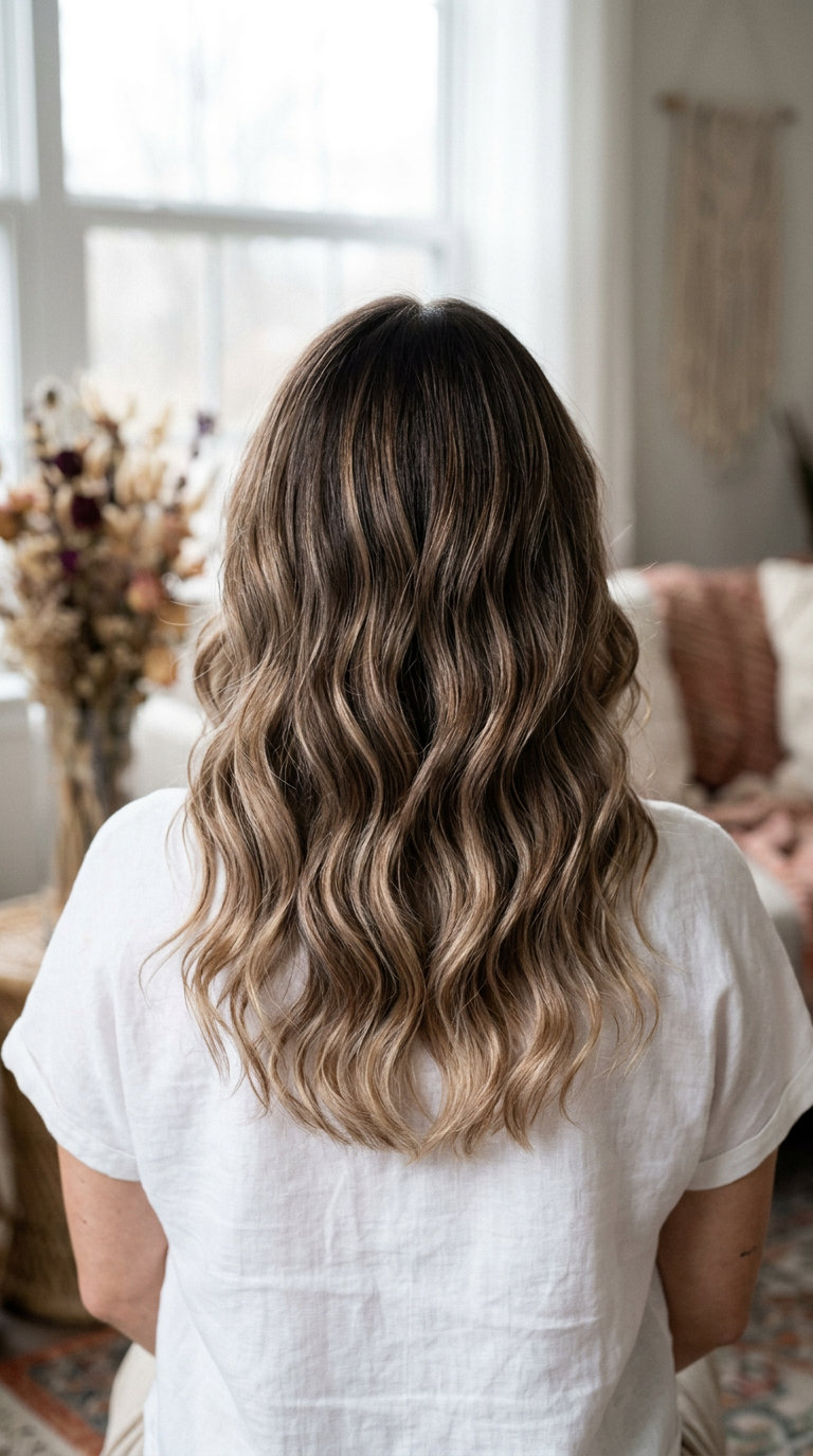 Tiramisu Brown Shadow Root 2026 long tiramisu brown with espresso shadow root and creamy beige highlights, multi-dimensional dessert tones for romance