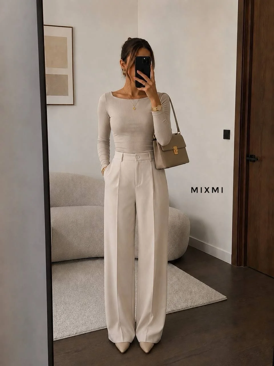 all pants outfits for women 2026 Monochrome Cream Tailoring That Always Looks Expensive