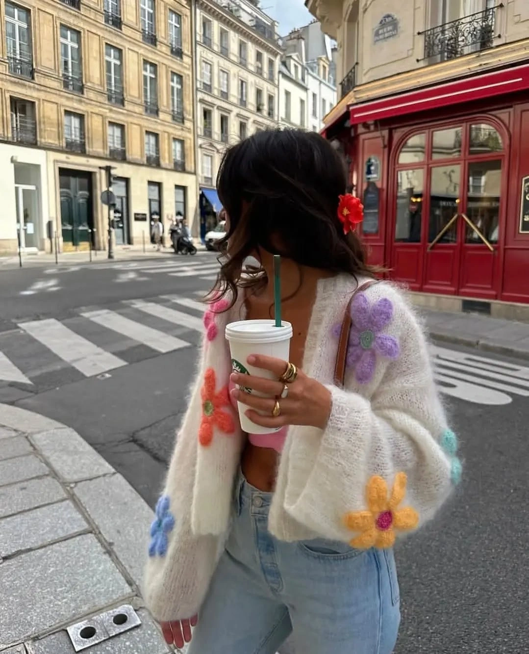 comfy fall outfits 2026 Playful Floral Knitwear That Brightens Gray Fall Days