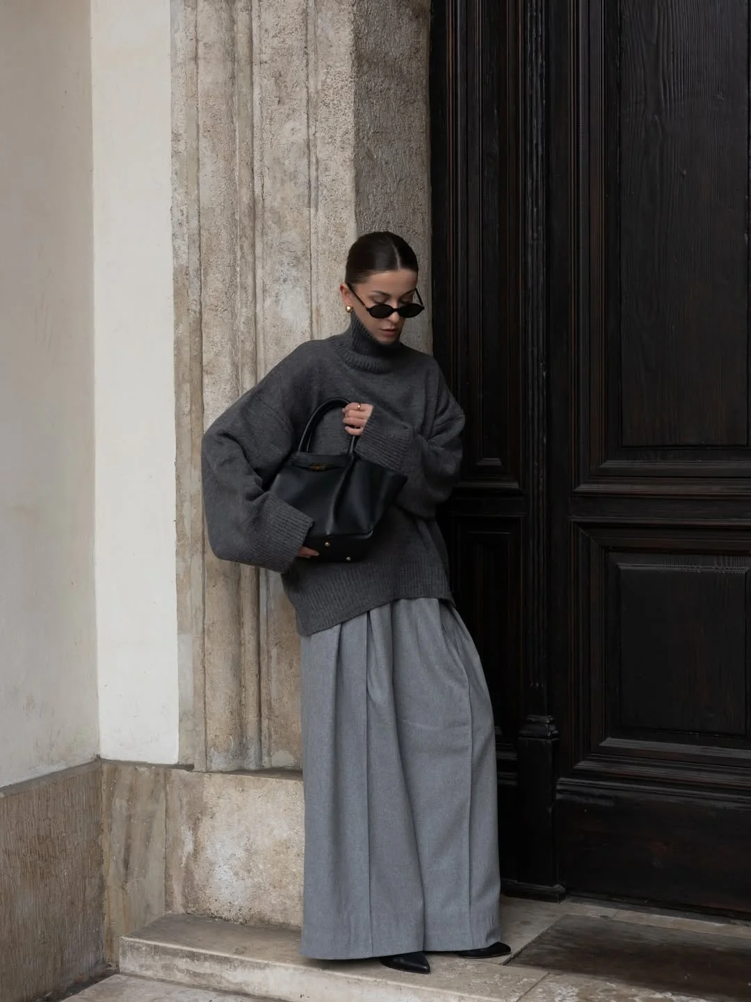 cozy chic fall outfits for 2026 Monochrome Gray Layers That Always Look Sophisticated