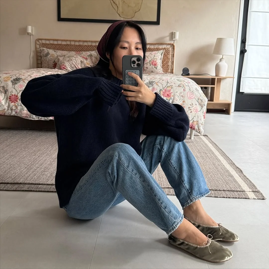 cozy chic fall outfits for 2026 Minimal Knitwear and Ballet Flats for Relaxed Early Fall Comfort