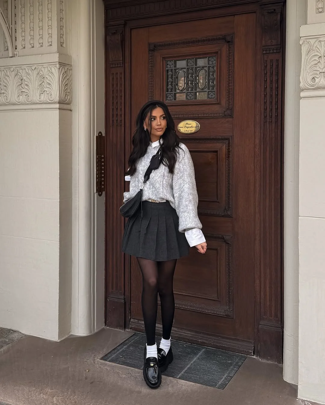 cozy chic fall outfits for 2026 Preppy Knit Layers with a Contemporary Twist