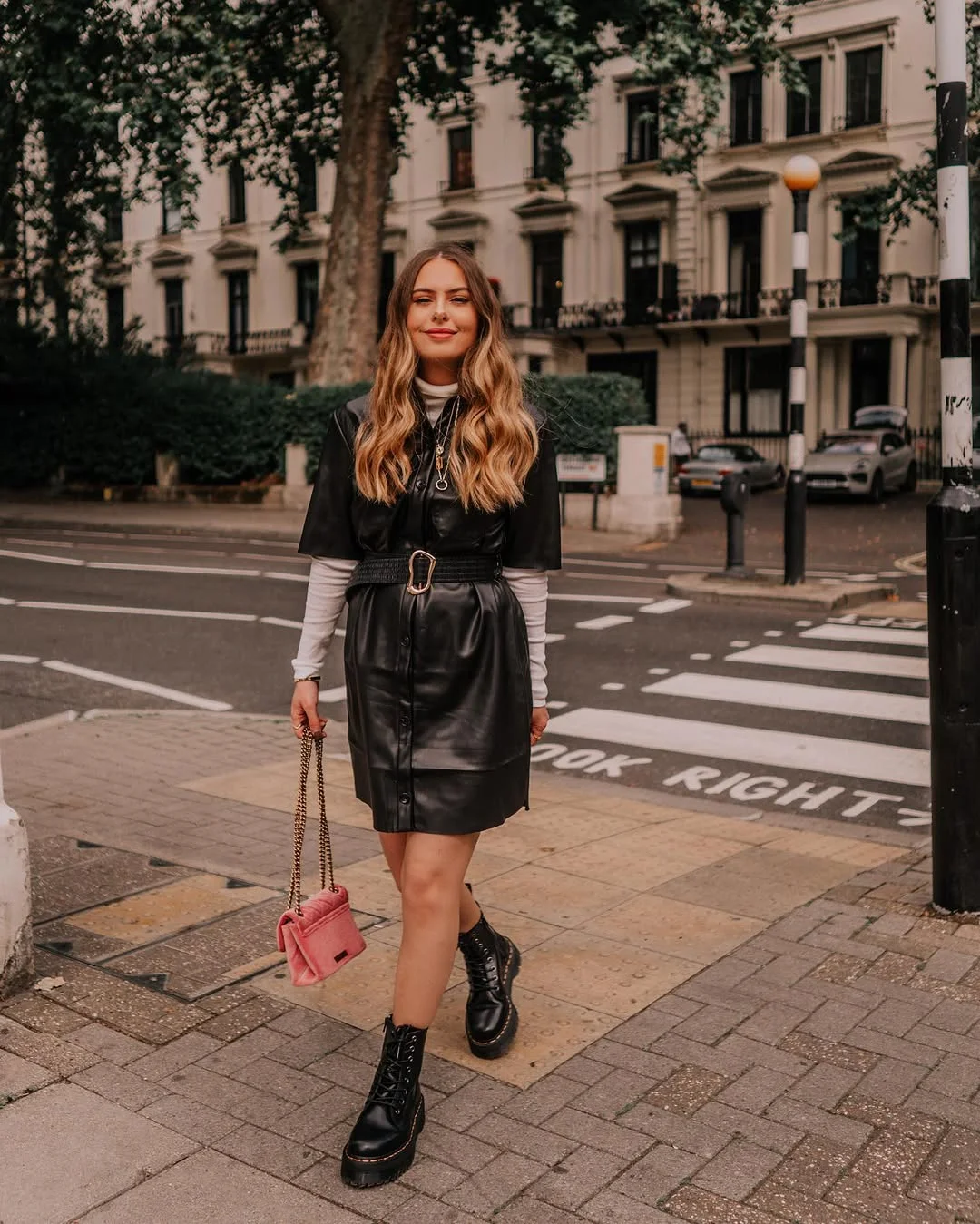 cute fall outfits docs 2026 A Leather Shirt Dress and Chunky Docs Are a Match Made for Fall