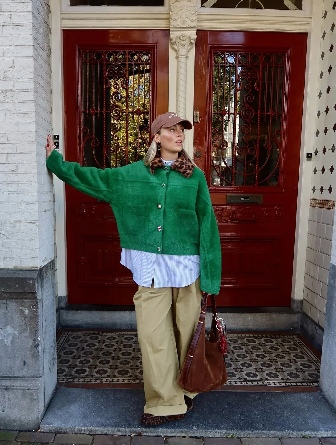 cute fall outfits docs 2026 Bold Green Cardigans Bring Personality to Neutral Fall Layers