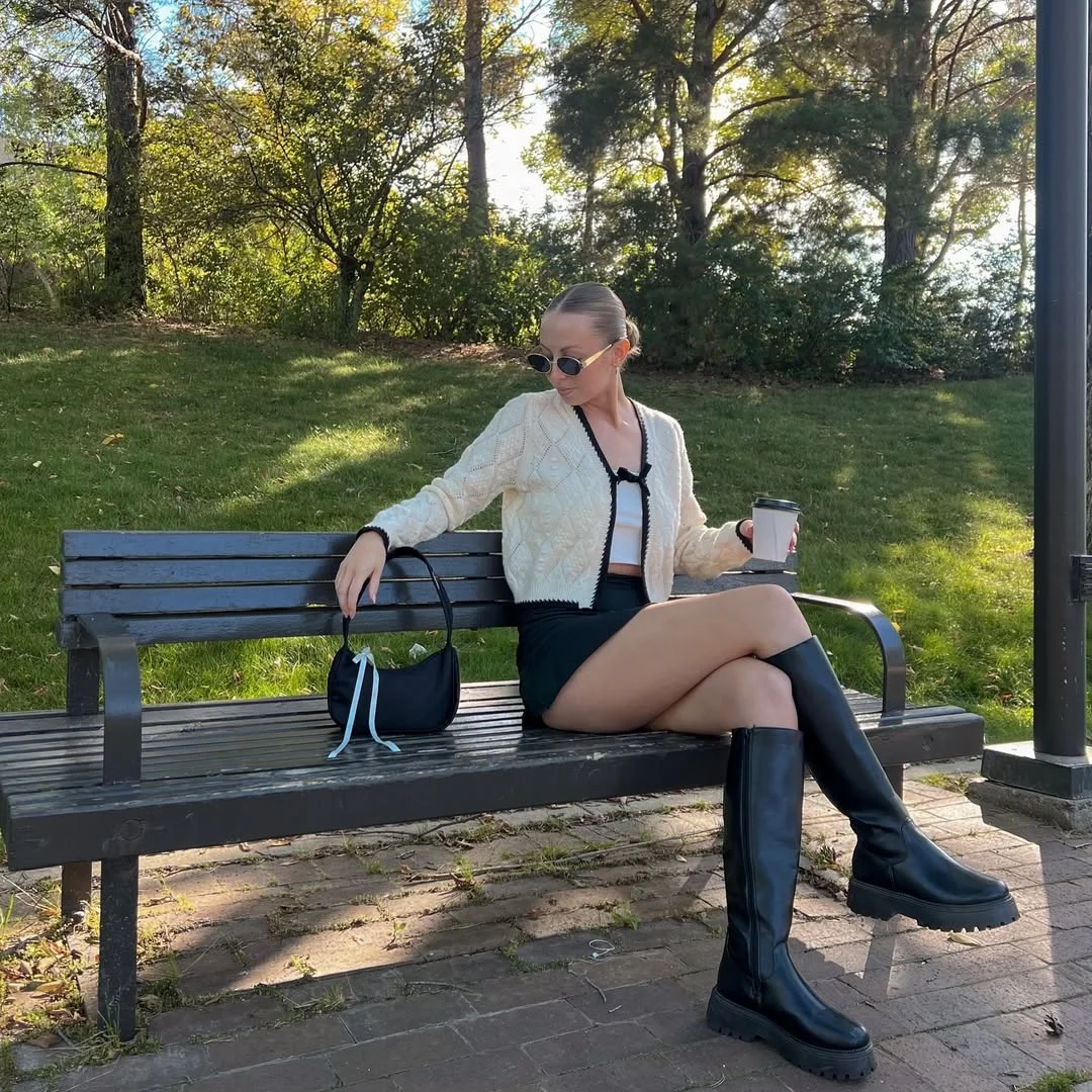 Early fall outfits ideas 2026 Mini Skirts And Chunky Boots For Warm Fall Afternoons