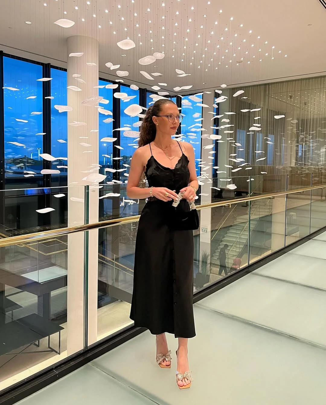 Early summer outfits 2026 Elegant Black Slip Dresses For Warm Evening