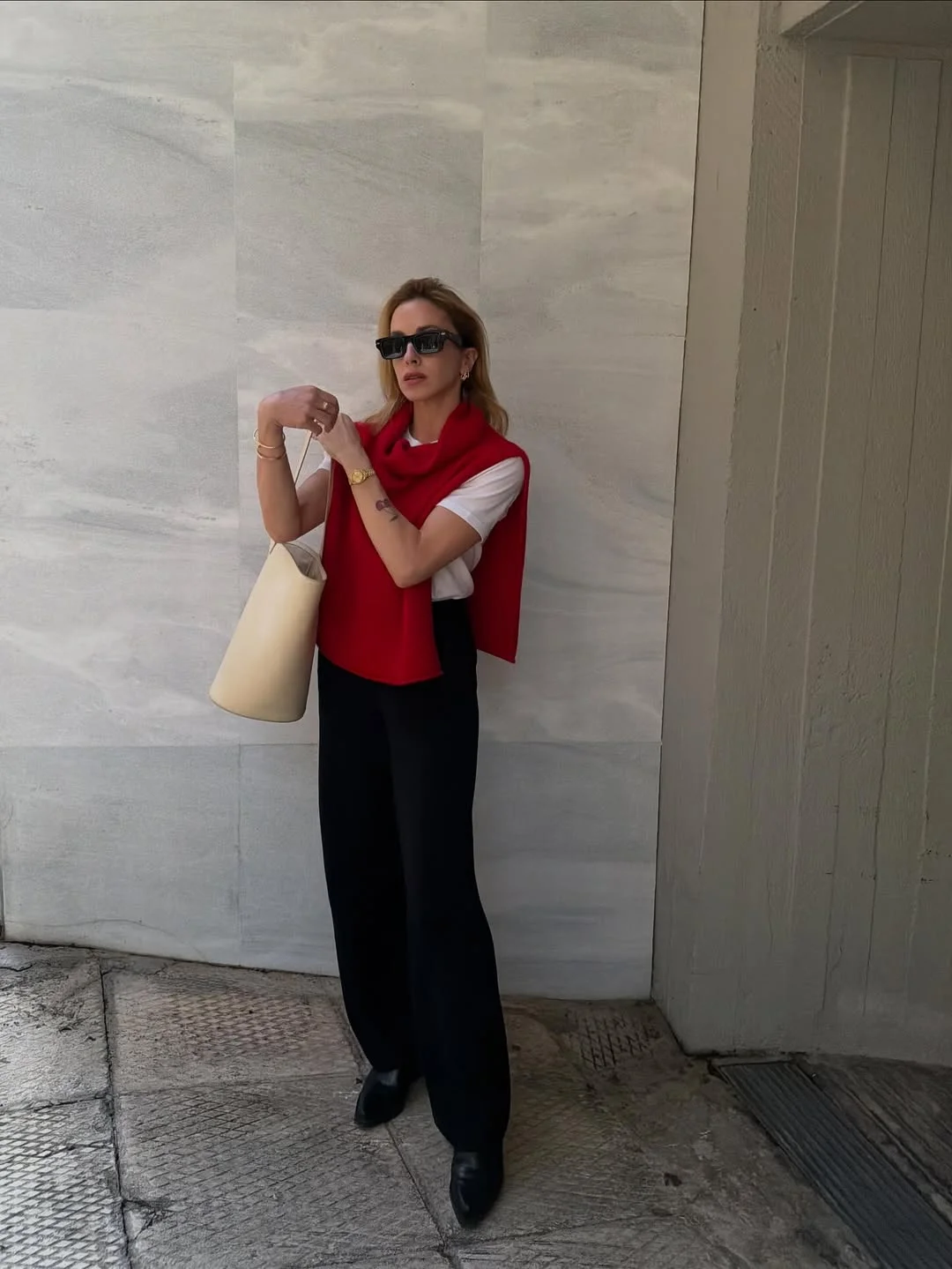 elegant fall office outfits 2026 Bold Red Knit Layers That Brighten Autumn Workwear
