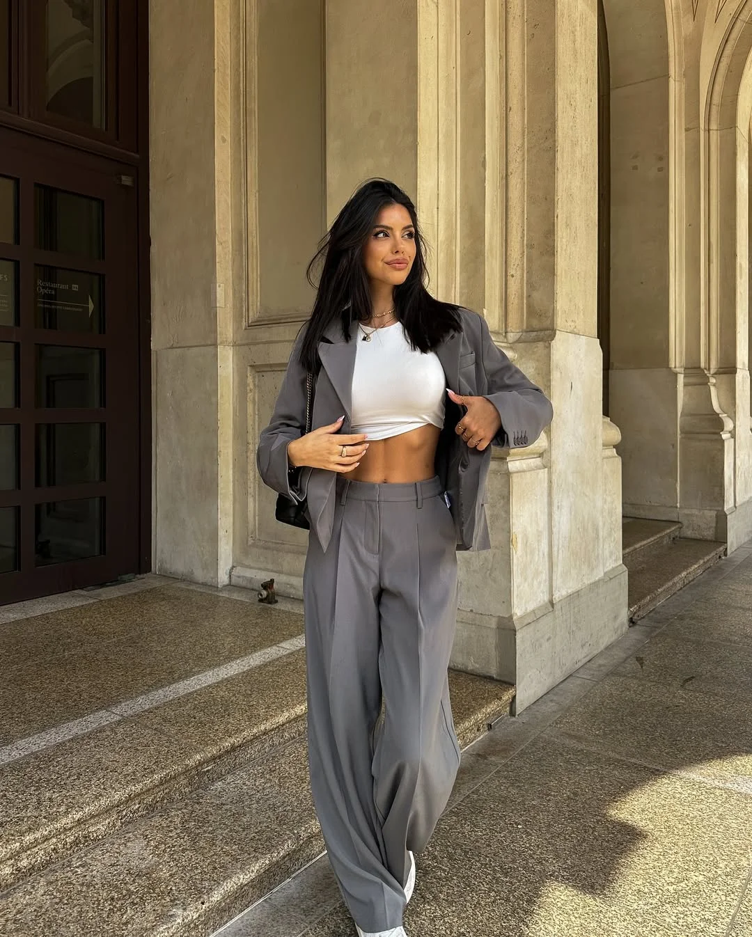 elegant fall office outfits 2026 Soft Gray Tailoring for a Fresh Modern Office Look