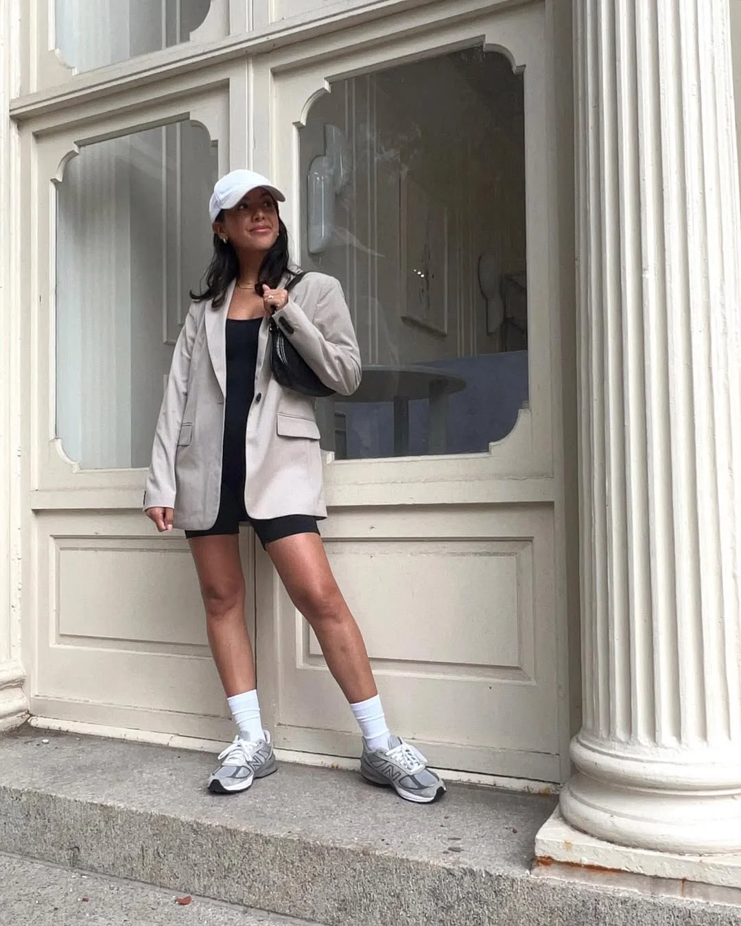 Fall blazer outfit inspo 2026 Sporty Minimalism with an Oversized Neutral Blazer