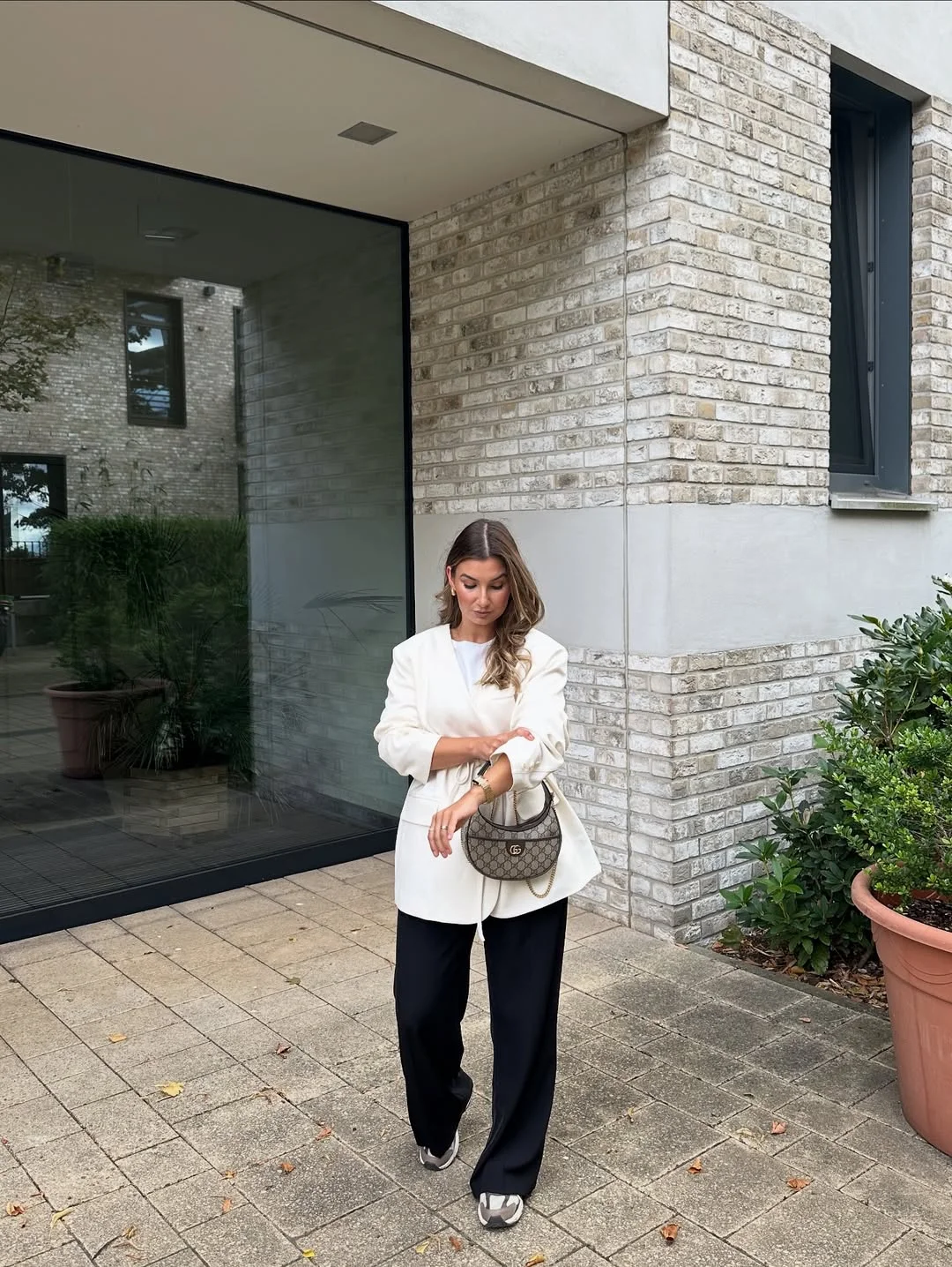 Fall blazer outfit inspo 2026 Minimal Cream Blazer and Relaxed Trousers for Quiet Luxury Fall Days