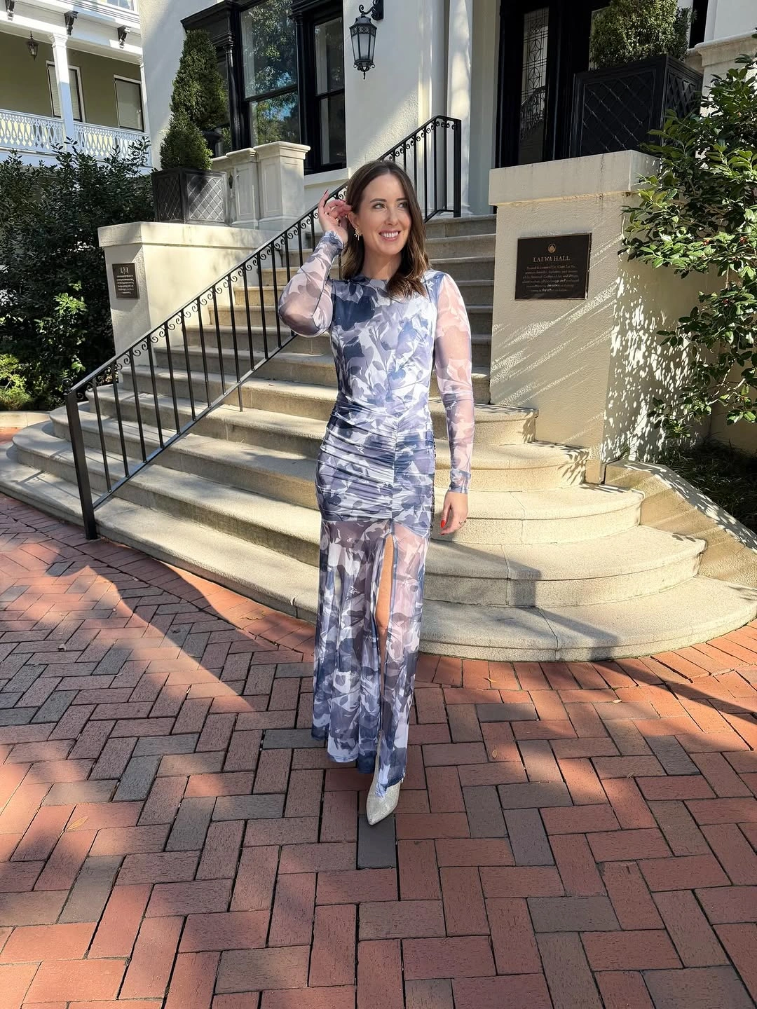 fall date night outfits 2026 Elegant Printed Maxi Dress for a Romantic Autumn Evening