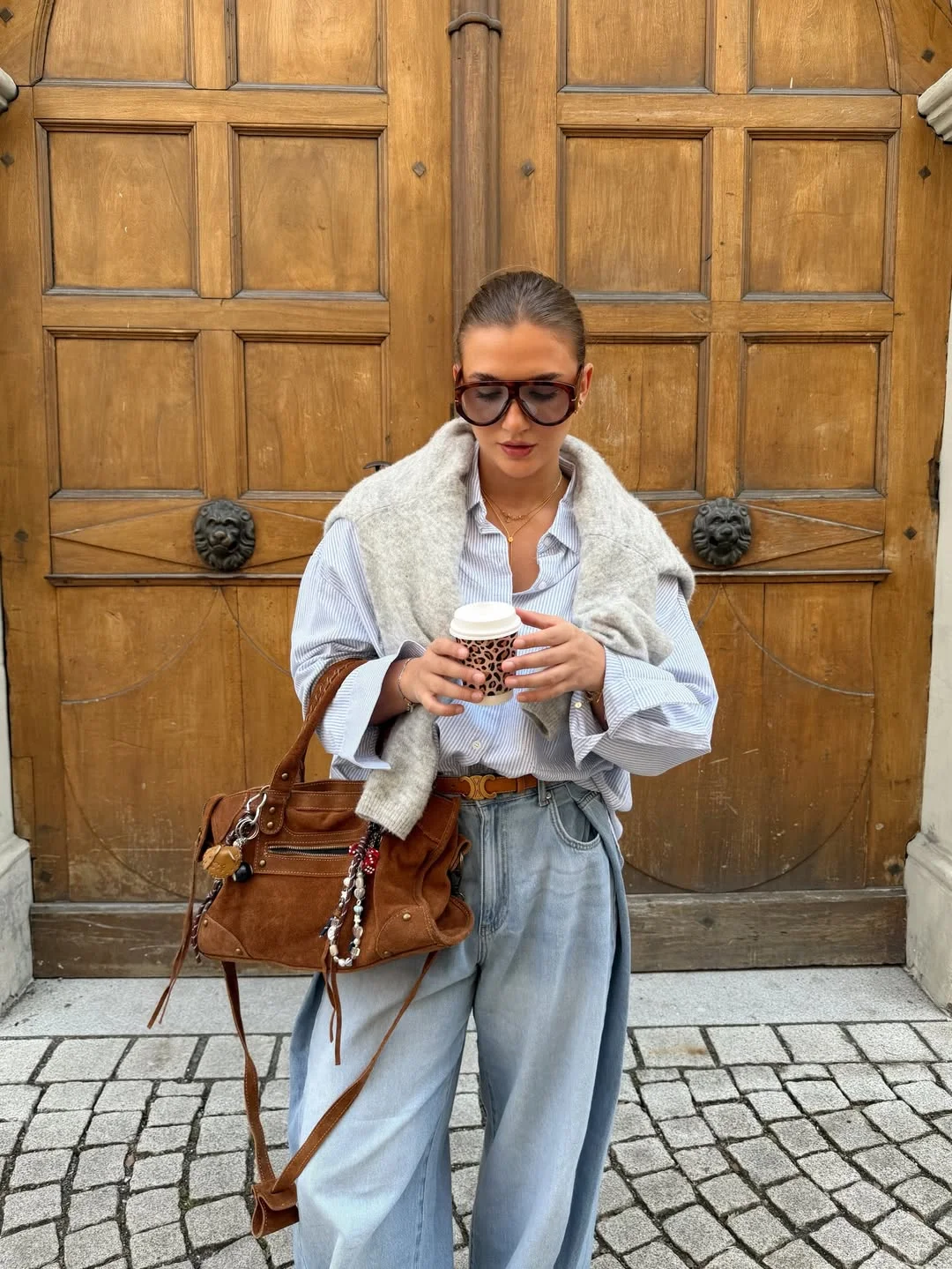 fall denim outfits for women 2026 Light-Wash Denim and Soft Knit Layers for European Fall Styling