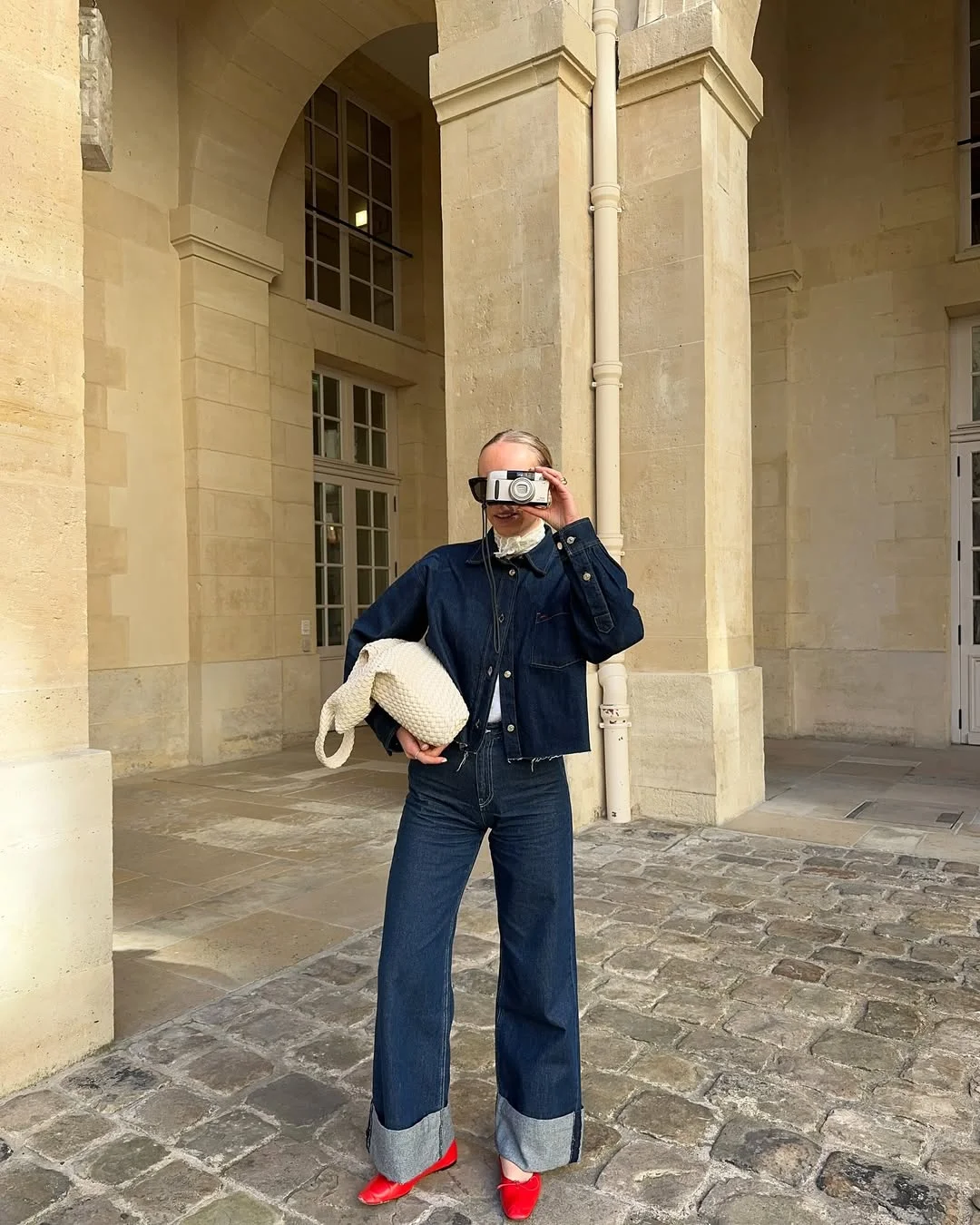fall denim outfits for women 2026 Dark Indigo Denim with Bold Accessories That Wake Up the Entire Look