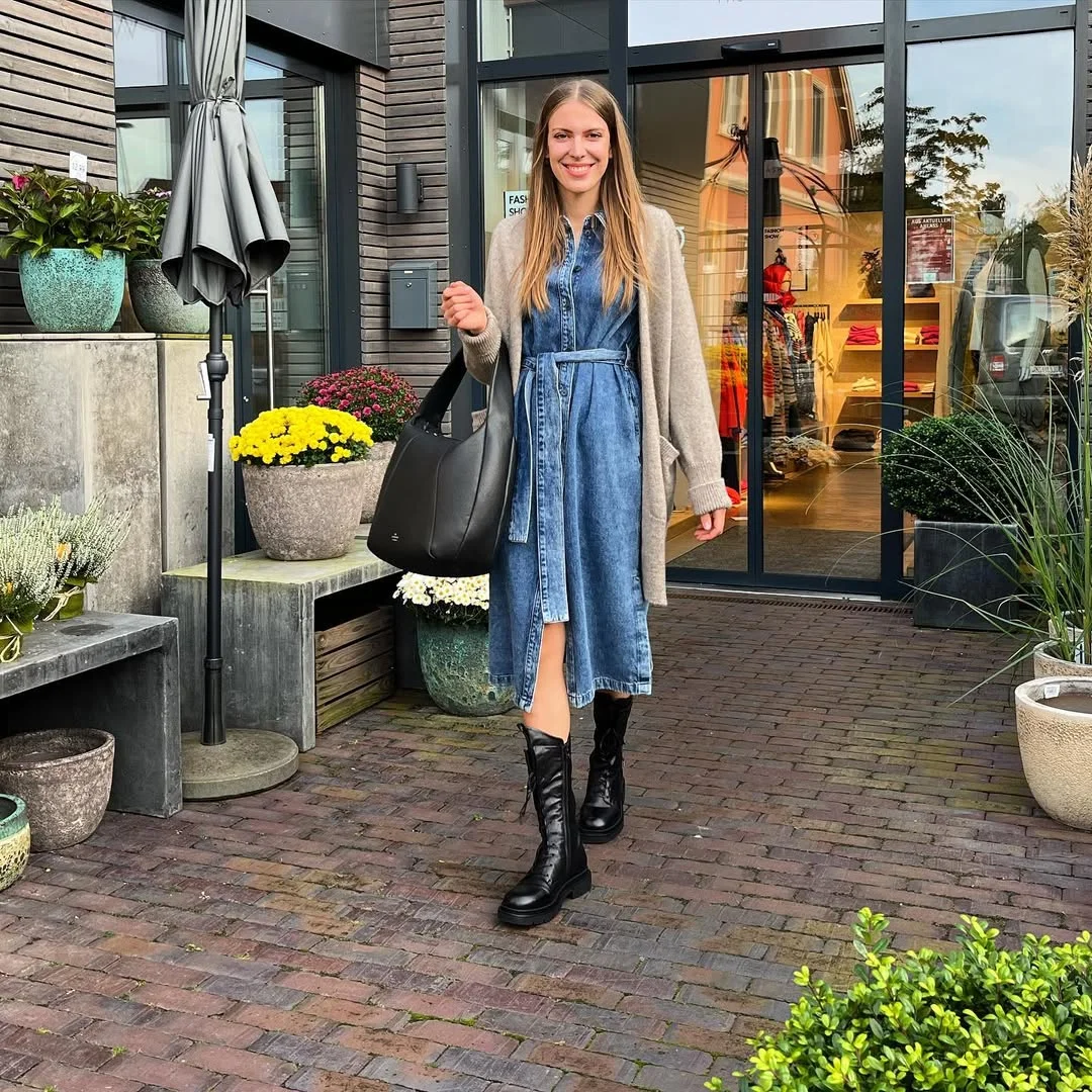 fall denim outfits for women 2026 Soft Denim Shirt Dresses That Work From September to November