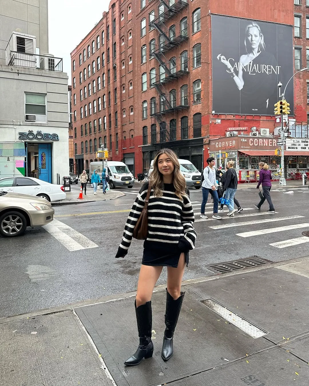 fall fashion outfits 2026 Striped Knit and Cowboy Boots That Feel Fresh Again