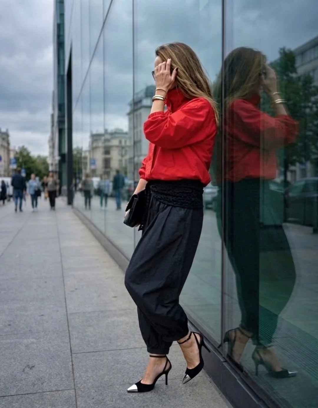 fall outfits for big busted women 2026 A Bold Red Blouse That Instantly Elevates Evening Style