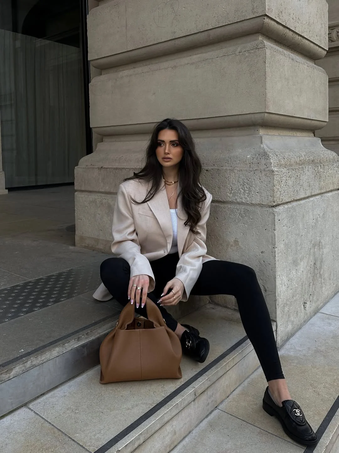 Fall outfits ideas 2026 Minimal Blazer Styling With Black Leggings