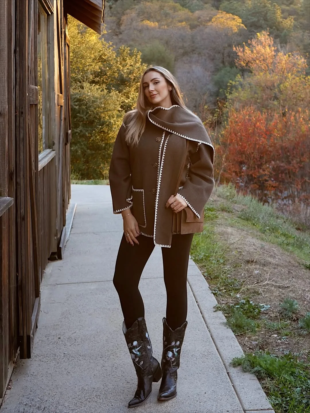 fall outfits with boots 2026 Modern Country Style with Embroidered Cowboy Boots