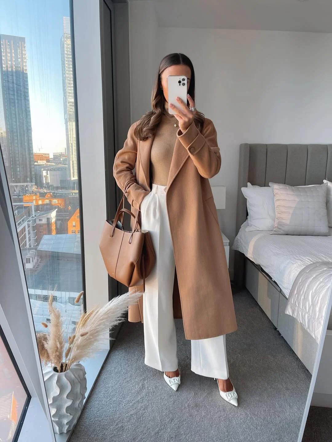 fall outfits with coat 2026 Camel and White Pairings Always Look Expensive