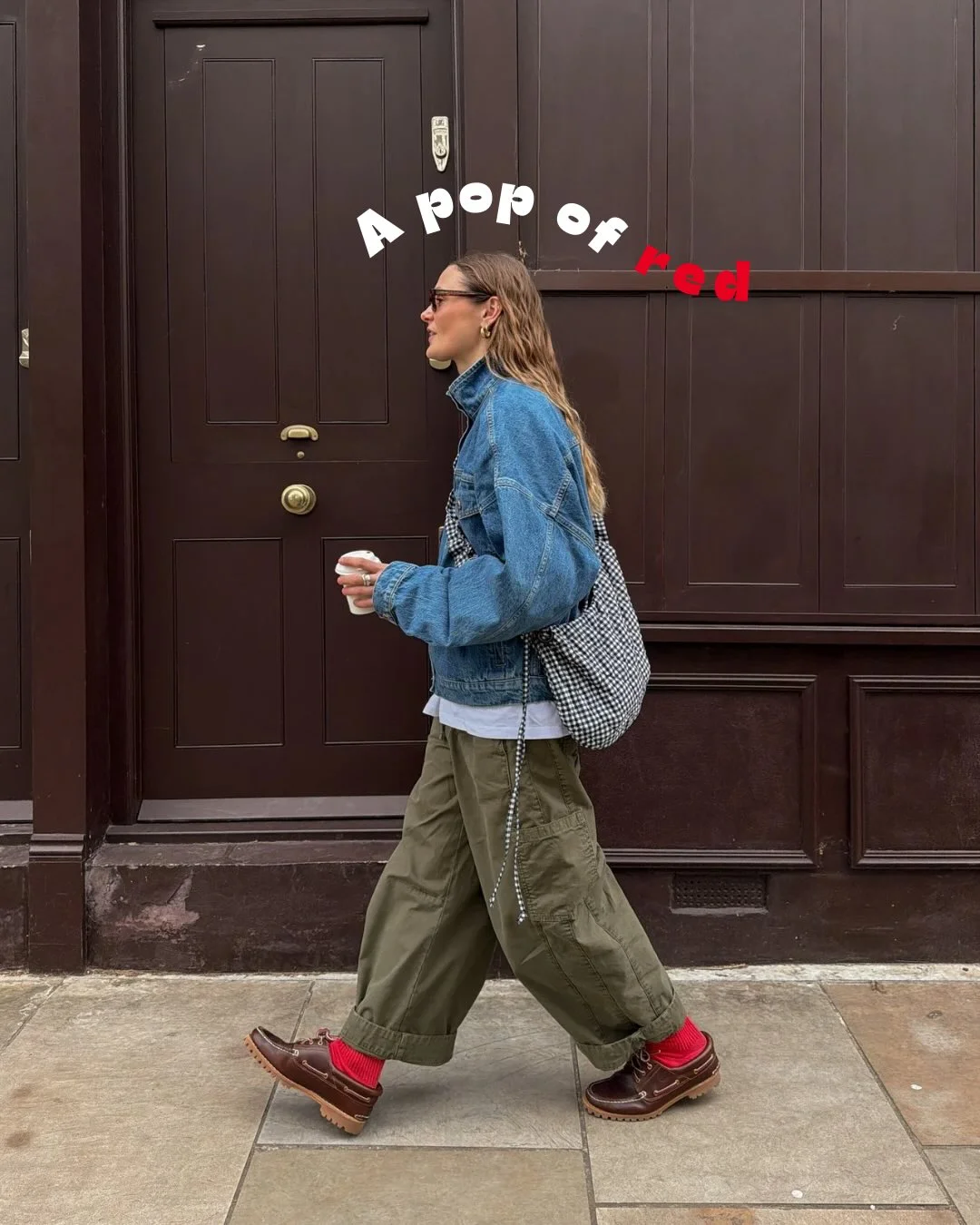 fall outfits with jeans jacket 2026 Earthy Cargo Pants Meet Classic Blue Denim