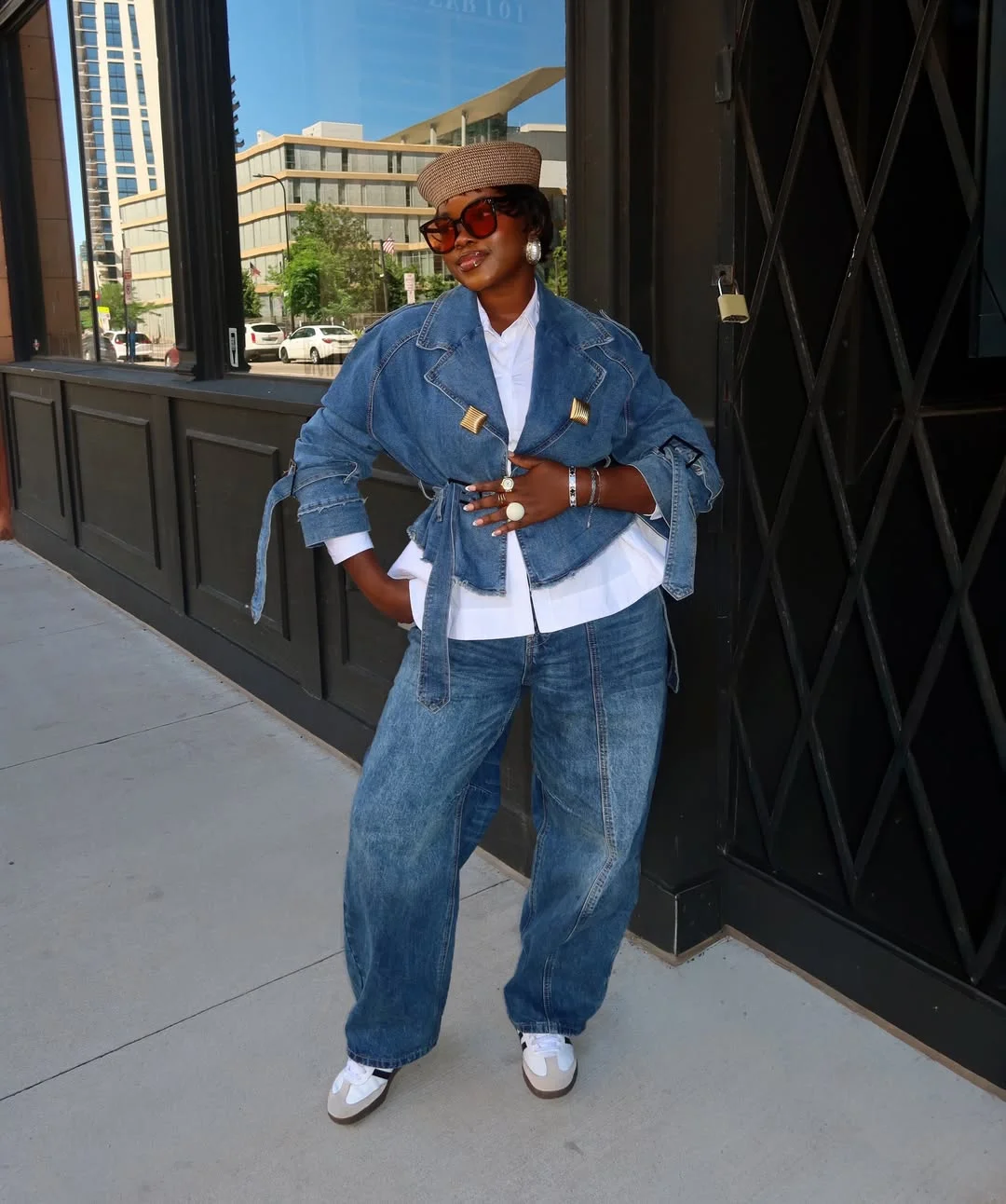 fall outfits with jeans jacket 2026 Fashion-Forward Double Denim with Tailored Confidence