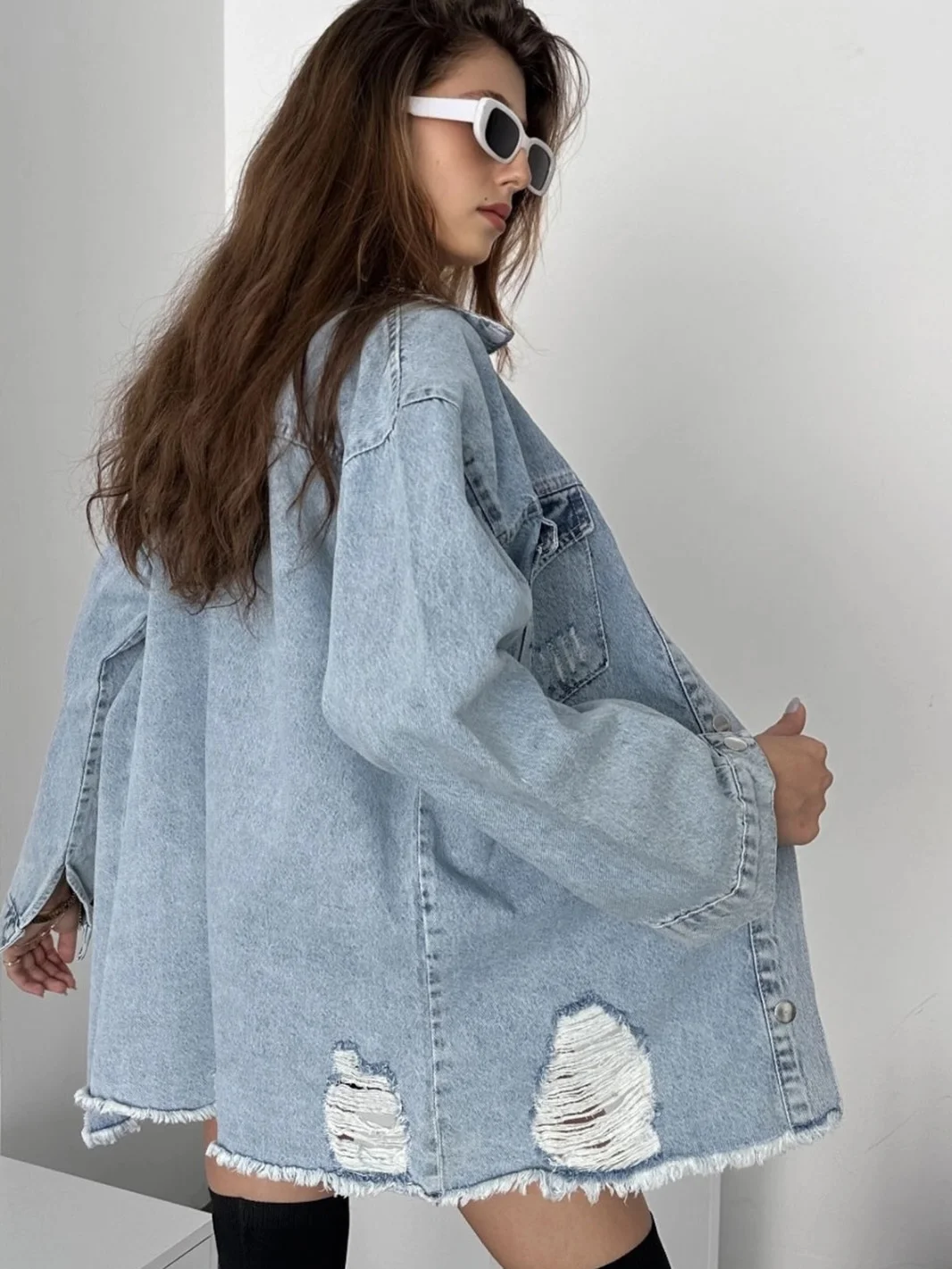 fall outfits with jeans jacket 2026 Oversized Distressed Denim for an Effortlessly Cool Finish