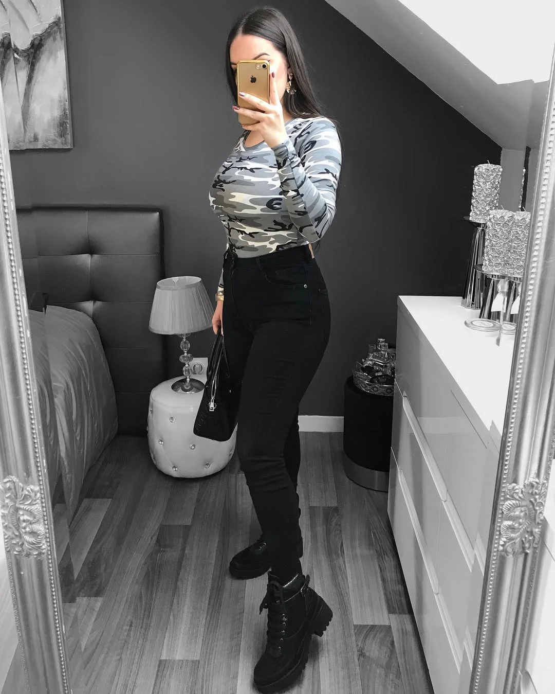 fall outfits with leggings and boots 2026 Combat Boots And Camo Prints With Urban Edge