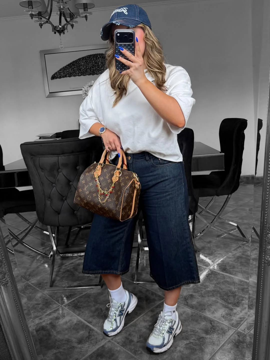 fall outfits with sneakers and jeans 2026 Dark Denim Culottes and Sporty Sneakers with Street-Style Appeal