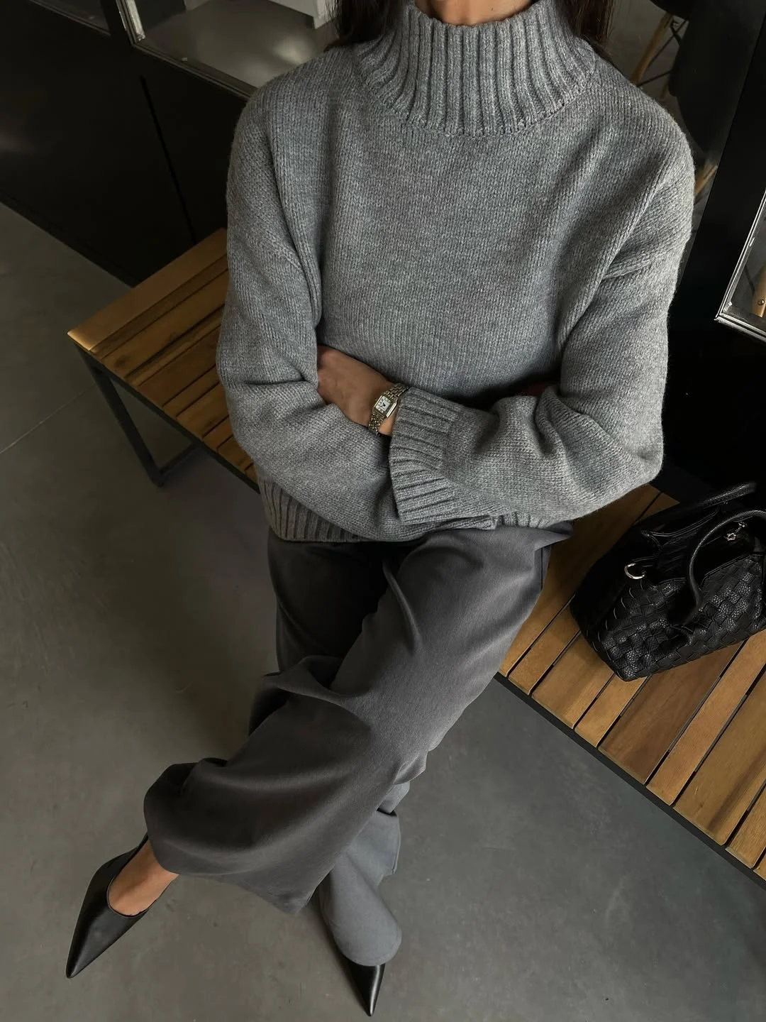 fall outfits with sweater 2026 Quiet Luxury Begins with a Soft Gray Turtleneck
