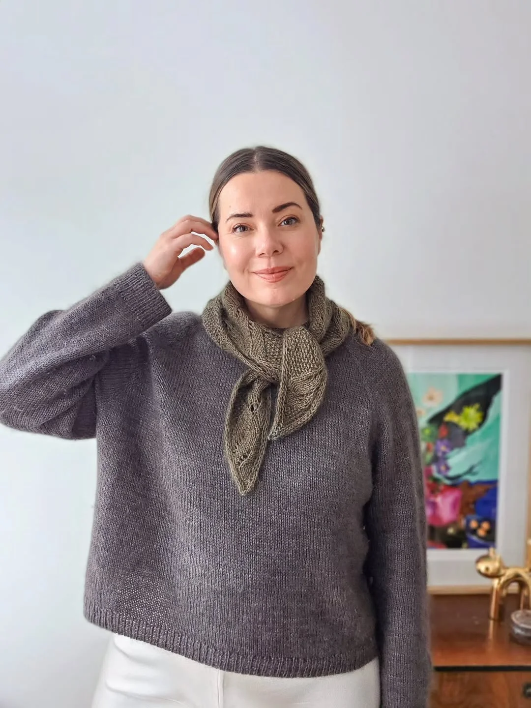 fall outfits with sweater 2026 A Soft Charcoal Knit That Feels Warm and Relaxed