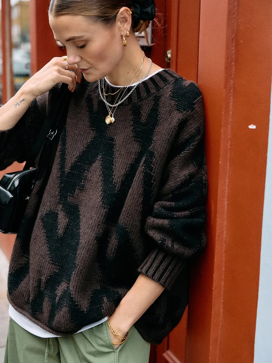 fall outfits with sweater 2026 Abstract Pattern Knit Makes a Statement