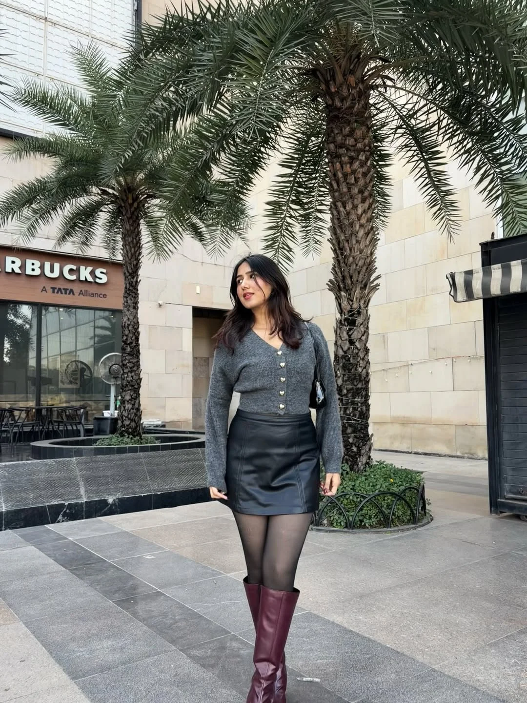 fall outfits with tights and skirt 2026 Burgundy Boots and Leather Textures for Modern Fall Dressing