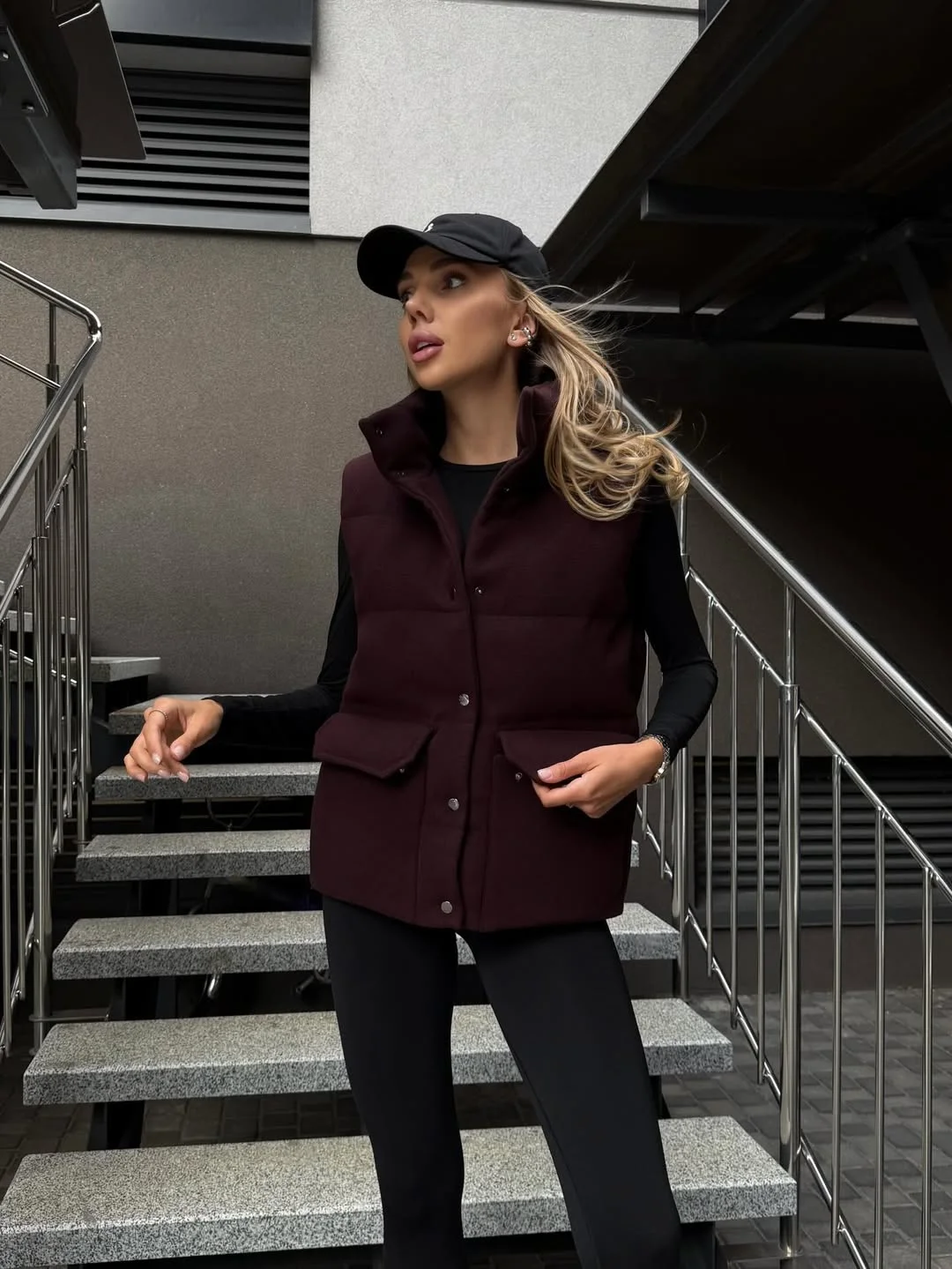 fall outfits with vests 2026 Burgundy Utility Vests Add Rich Autumn Character