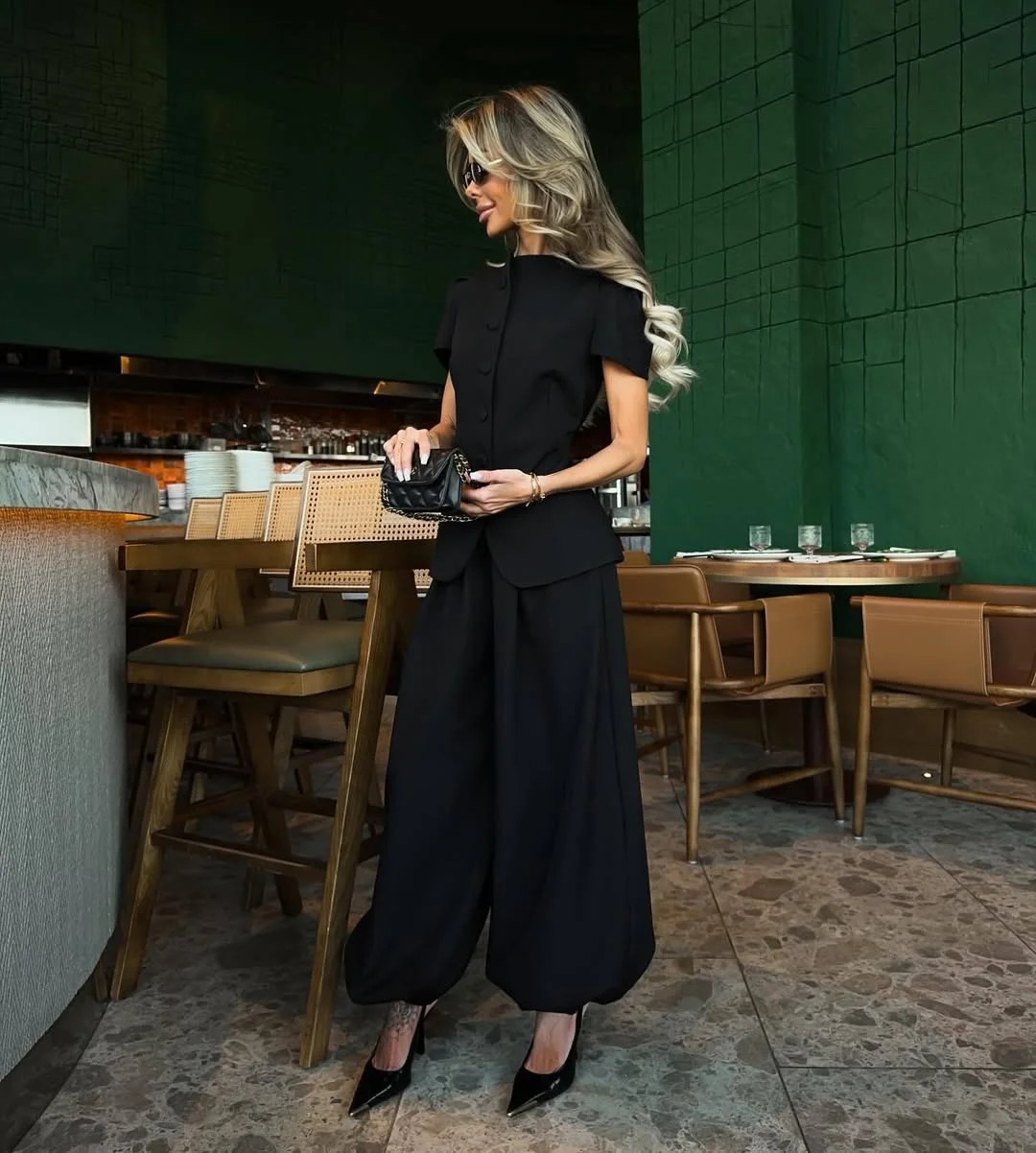 fall outfits with vests 2026 Elegant Black Vest Sets for Evening Fall Style