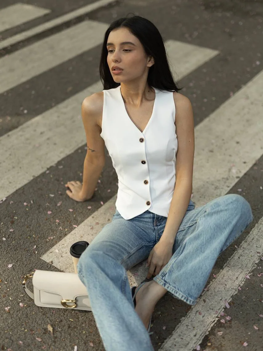 fall outfits with vests 2026 Minimal White Vest Styling That Feels Fresh Every Fall