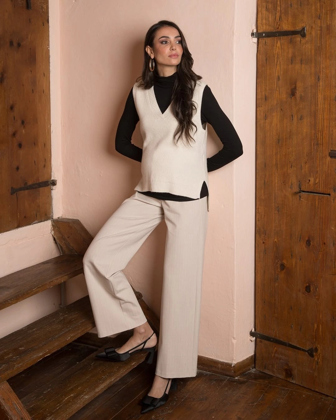 fall pregnancy outfits 2026 Soft Knit Separates That Feel Perfect for the Office