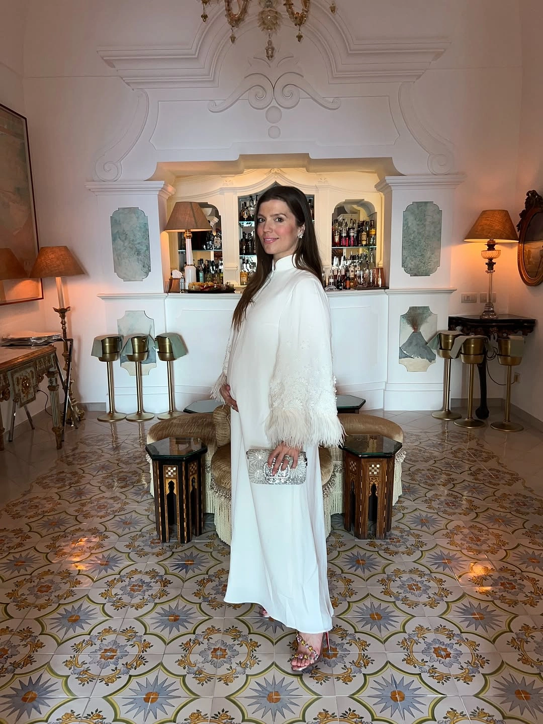 fall pregnancy outfits 2026 An Elegant White Dress for Celebrations and Special Moments